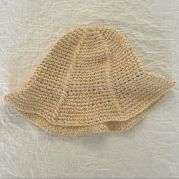 Straw Floppy Bucket Hat - Picture 3 of 5